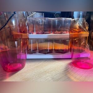 Colorful Gradient Glass Tumblers Set